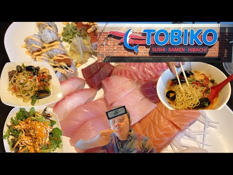SUSHI AT THE AIRPORT- SUSHI, RAMEN, HiBACHI AT TOBIKO SUSHI @ Westfield airport, MA Episode 25