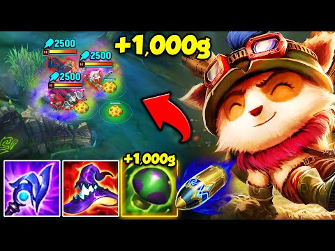 TEEMO, BUT EVERY SHROOM GRANTS ME A BAG OF GOLD (800+ AP, MAX BURST TEEMO)