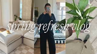 SPRING REFRESH 🌷🫧 living room updates, bathroom declutter, new plants!! PRODUCTIVE VLOG