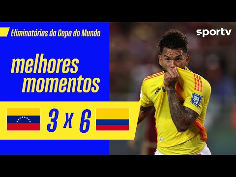 Gols e lances de Venezuela x Colômbia
