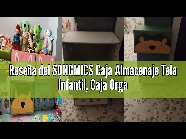 Vídeo relacionado con SONGMICS Caja Almacenaje Tela Infantil, Caja Organizadora Plegable, Juego de 3, Apilables con Asas, Tapa Magnética, para Habitación de Niños, Conejo Gato León, Rosa, Azul, Verde y Gris RFB760P01