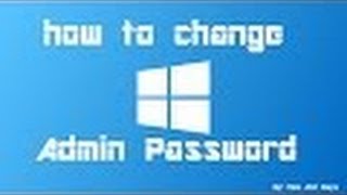 how to change admin password of windows 10