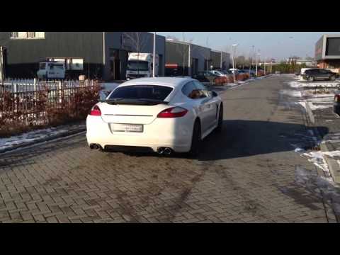 Porsche Panamera With Akrapovic Sport exhaust and stage-2 tuning (take off)