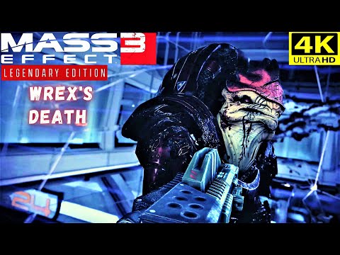 Wrex's Death Mass Effect 3 Legendary Edition: C-Sec Shoots Wrex!! (4K-UHD)