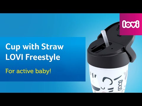 LOVI puodelis su šiaudeliu ACTIVE Salt&amp;Pepper, 350 ml, 35/357
