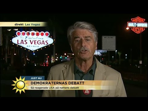 Direktrapport från Las Vegas där Rolf Porseryd följt demokraternas valdebatt - Nyhetsmorgon (TV4)