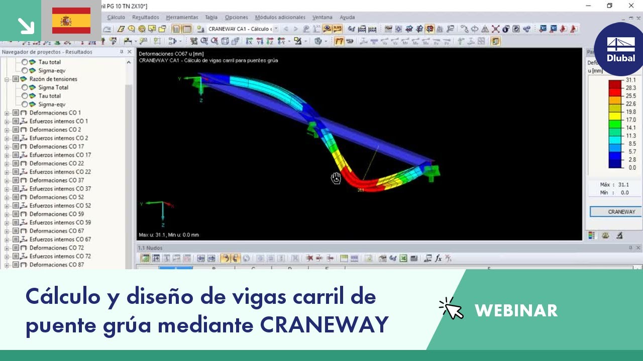 Seminario web Dlubal: Cálculo y diseño de vigas carril de puente grúa mediante CRANEWAY