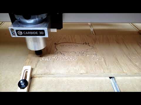 Trying A pocket cut sign onto Oak Plywood on the CNC