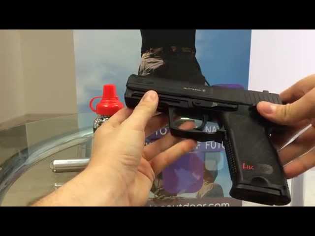 Vídeo relacionado con U58100. Pistola perdigon H&K USP Gas Co2. 4,5mm. + Funda Portabombonas + Balines + Bombonas co2. 23054/29318/13275