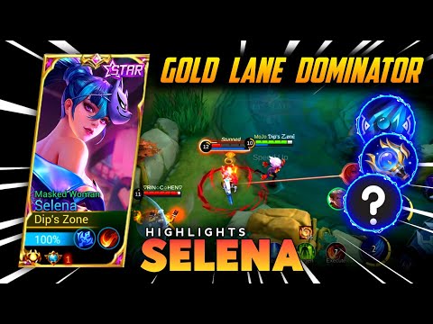 SELENA PLAY GOLD LANE FIRST TIME AND THIS HAPPEN | EXTREME BUILD AND EMBLEM | SELENA MLBB.