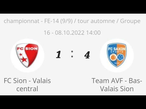 FC Sion VS Team Bas Valais Sion championnat Suisse catégorie Fe14