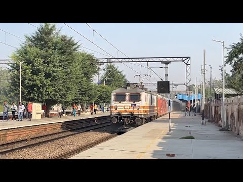 High Speed 160kmph WAP5 Gatiman Express attacks Asaoti  - India's Fastest Train- Indian Railways