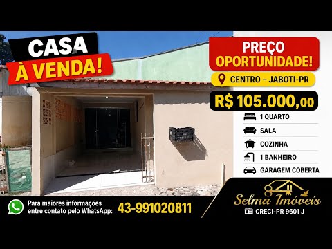 CASA A VENDA NO CENTRO COM PRECO DE OPORTUNIDADE EM JABOTI-PR  -  R$ 105.000,00