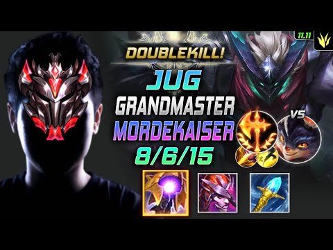 GrandMaster Mordekaiser Jungle vs Rumble - 천상계 정글 모데카이저 템트리 룬 균열 정복자 モルデカイザー - LOL KR 11.11
