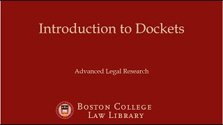 Introduction to Dockets