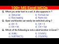 100+ MS Excel MCQ Questions and Answers