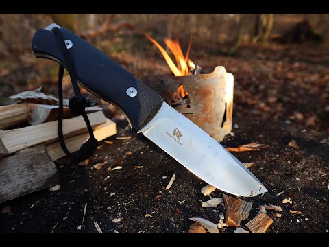 Odenwolf Wolfgangs Lupus das neue Bushcraft und Outdoor Messer Schneidtest ,  Feuer machen Giveaway