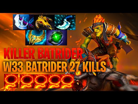 W33.ha Mid Batrider 27 Kills - Dota 2 Pro Immortal Batrider Gameplay 7.34