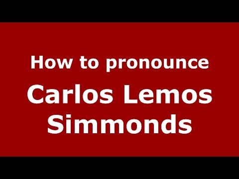 How to pronounce Carlos Lemos Simmonds (Colombian Spanish/Colombia)  - PronounceNames.com
