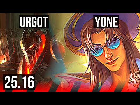 URGOT vs YONE (TOP) | 6 solo kills, Legendary | KR Diamond | 25.16