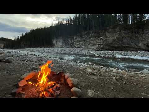 Sunrise Fire by the River - 4K - Meditation Nature Yoga Deep Sleep Sounds For Relaxing