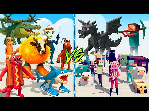 BRAINROT MEME TEAM vs MINECRAFT TEAM 🔥 Totally Accurate Battle Simulator TABS