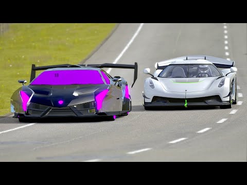 Lamborghini Veneno GTR vs Koenigsegg Jesko at Highlands