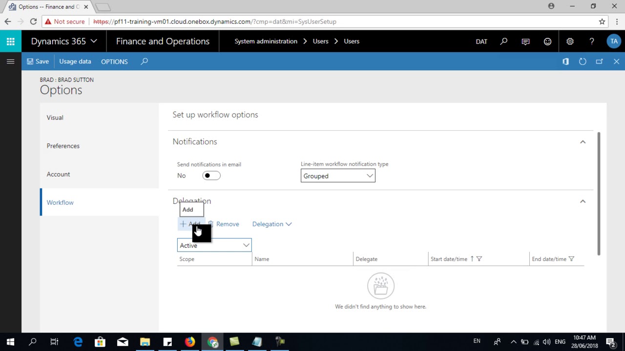 Microsoft D365 Workflow Delegation