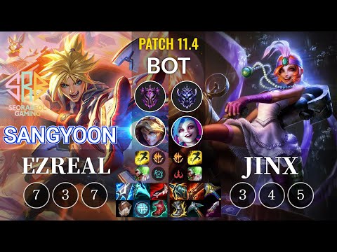 SRB Sangyoon Ezreal vs Jinx Bot - KR Patch 11.4