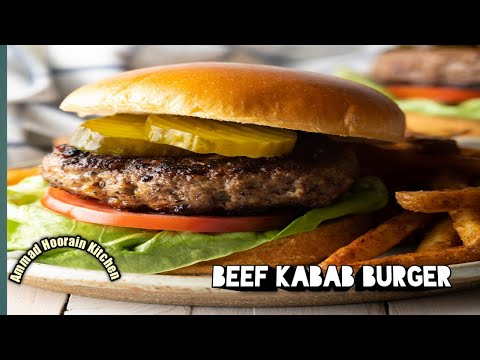 Beef kabab Burger with Sauce Recipe | Beef patty...