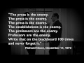 Richard Nixon: The Press is the Enemy