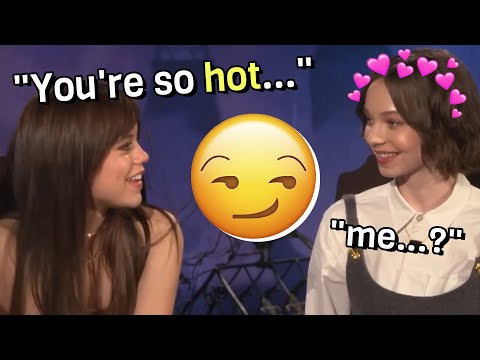 Jenna Ortega flirting with everyone in the Wednesday cast for 9 minutes straight