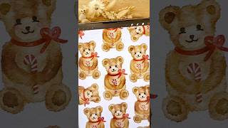 How to draw a Christmas teddy bear procreate watercolor #christmas  #procreate #digitalart #art