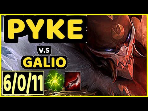 SHADY (PYKE) vs GALIO - 6/0/11 KDA BOTTOM SUPPORT CHALLENGER GAMEPLAY - NA