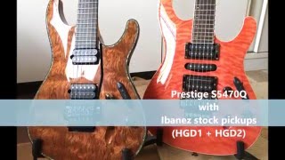 Video thumbnail for Ibanez S Prestige 5470Q vs Iron Label SIX20DBG - made in Japan vs Indonesia by jem555bkk