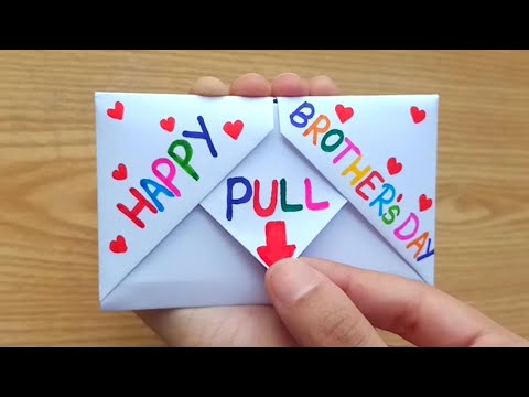 DIY - SURPRISE MESSAGE CARD FOR BROTHER'S DAY | Pull Tab Origami Envelope Card | Brother's Day Card