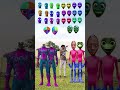 2 vs to Equal Domi to cosita alien, Spiderman & dancing frog - Correct head matching gameMagic video