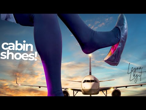 ✈️ Flight Attendant Shoes Try-On | ASMR Relaxing Tapping & Nylon Sounds