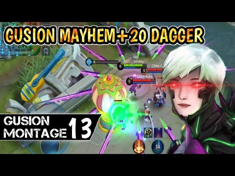 Ep77 || GUSION montage MAYHEM + 20 dagger🔥🔥 || BY : Herking Gaming.