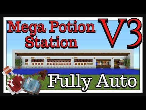Minecraft Tutorial : Mega Potion Station V3 Fully Auto "1 button any potion"