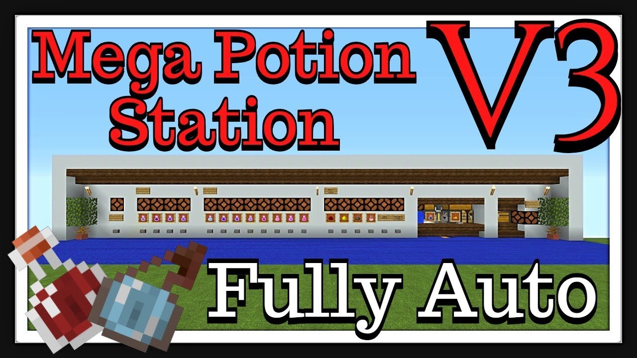 Minecraft Tutorial : Mega Potion Station V3 Fully Auto 