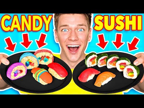 Making FOOD out of CANDY!! Learn How To Make DIY Edible Candy vs Real Food Challenge Video