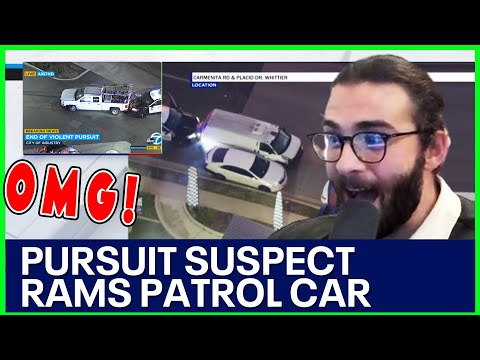 HasanAbi reacts to Police Chase: Suspect not giving up after TENSE PURSUIT  in OC