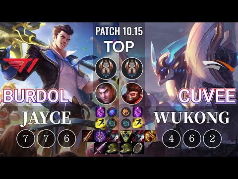 T1 Burdol Jayce vs HLE CuVee Wukong Top - KR Patch 10.15