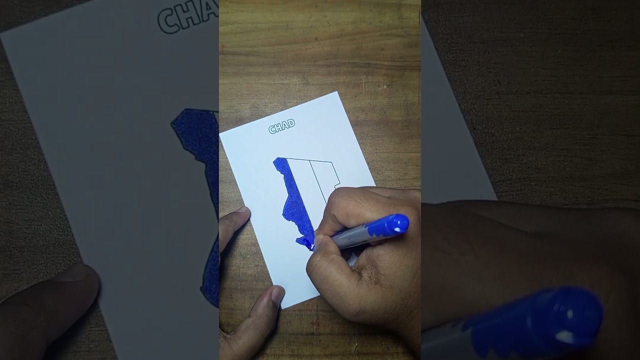 Drawing the Chadian Flag inside the Chad Map | Flag & Flag #flagart