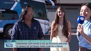 Família com 60 pessoas realiza caravana para desfrutar da praia