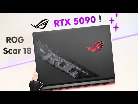 A Monster Gaming Laptop 🖤💻🎮 : ROG SCAR 18 RTX 5090 ✧˖° Overclocking + Aesthetic Unboxing 🌸✨🍎
