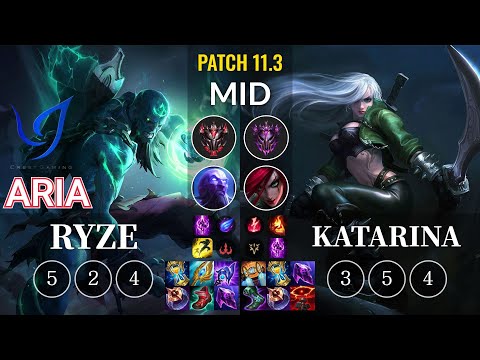 CGA Aria Ryze vs Katarina Mid - KR Patch 11.3