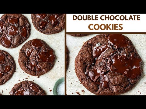 EPIC DOUBLE CHOCOLATE CHUNK COOKIES | WITH EGGLESS OPTION | SUBWAY STYLE CHEWY CHOCOLATE COOKIES
