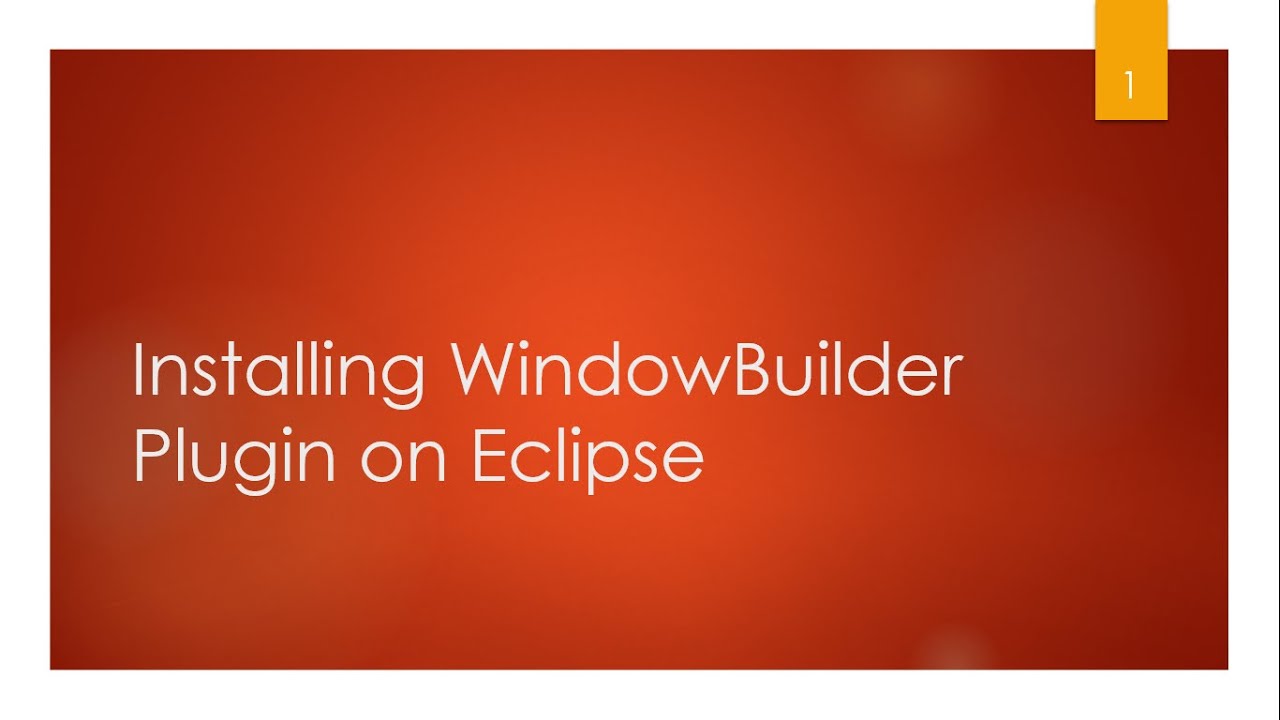 Installing WindowBuilder Plugin on Eclipse